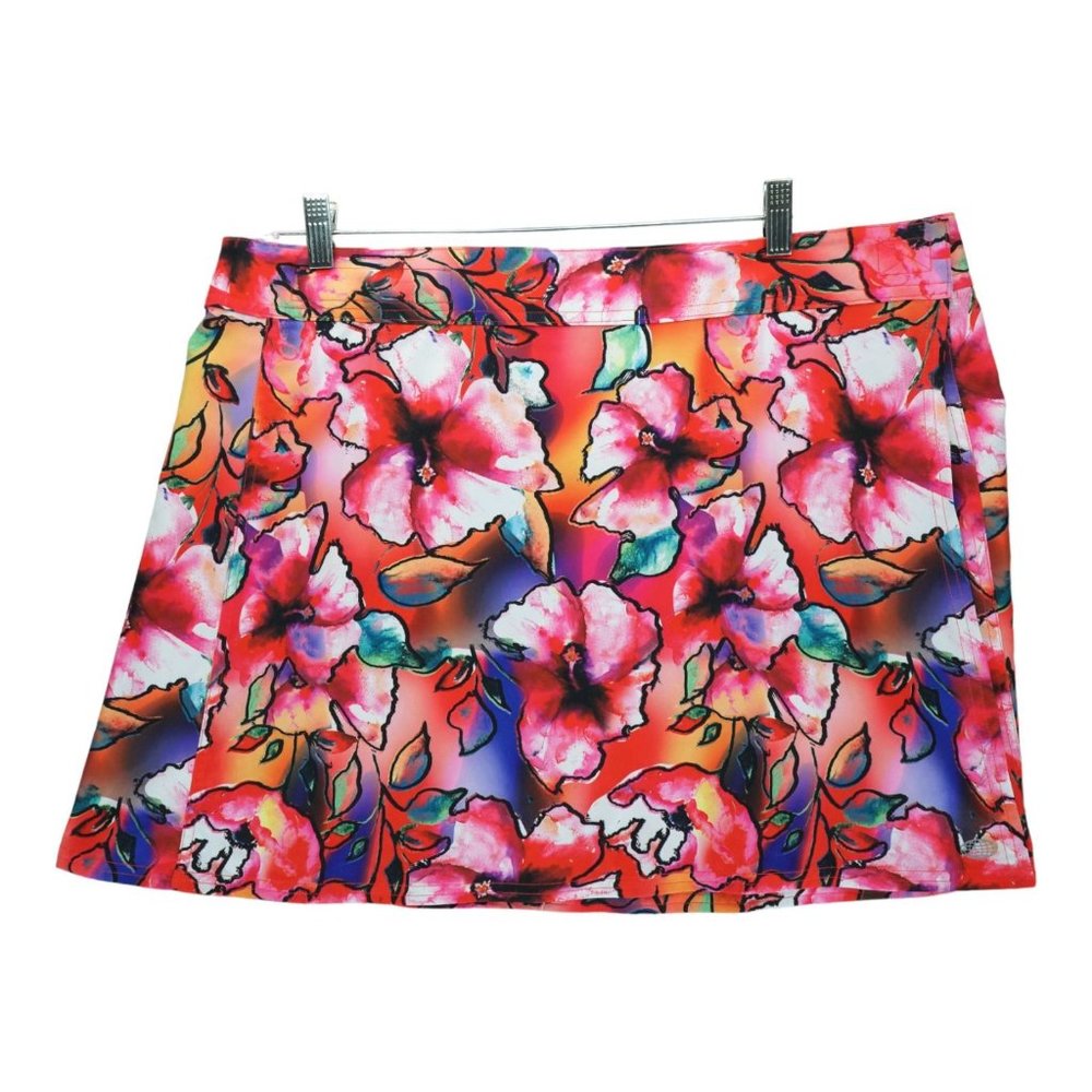 Reel Legends Performance Wrap‎ Skirt Womens XL Pink Floral Bright Swim Outdoors